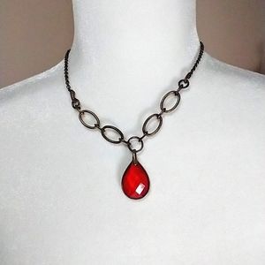 Avon vintage red pendant necklace